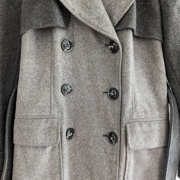 Attitude by Jay Manual Two-tone Grey Wool Blend Coat, Size 8 - Picture 3 of 7